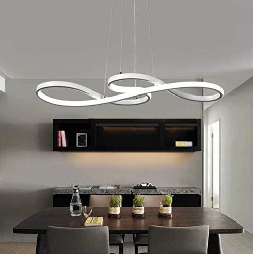 LED Chandelier Dining Room Island Ceiling Pendant Light Dimmable 3000K-6500K Remote Acrylic Half Flush Mount Lighting Fixtures, Modern Designer Height Adjustable Bedroom Living Room Decor Hanging Lamp