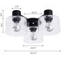 TeHenoo 3-Light Ceiling Light Fixture with 3 Seeded Glass Shade Flush Mount for Dining Room, Bedroom, Cafe, Bar, Corridor, Hallway, Entryway, Passway