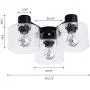 TeHenoo 3-Light Ceiling Light Fixture with 3 Seeded Glass Shade Flush Mount for Dining Room, Bedroom, Cafe, Bar, Corridor, Hallway, Entryway, Passway