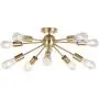 Modern Sputnik Chandelier Lighting 10 Lights Brushed Brass Semi Flush Mount Ceiling Light Gold Mid Century Pendant Lighting by BONLICHT Modern Sputnik Chandelier Lighting 10 Lights Brushed Brass Semi Flush Mount Ceiling Light Gold Mid Century Pendant Lighting by BONLICHT