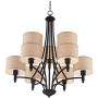 La Pointe Oil Rubbed Bronze Chandelier 30 1/2'' Wide Industrial Linen Shade 9-Light Fixture for Dining Room House Foyer Kitchen Island Entryway Bedroom Living Room - Franklin Iron Works