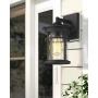 Emliviar Outdoor Wall Light Fixture, Exterior Wall Sconce Lantern, Black Finish with Seeded Glass, 2085B3 BK Emliviar Outdoor Wall Light Fixture, Exterior Wall Sconce Lantern, Black Finish with Seeded Glass, 2085B3 BK