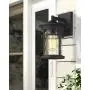 Emliviar Outdoor Wall Light Fixture, Exterior Wall Sconce Lantern, Black Finish with Seeded Glass, 2085B3 BK