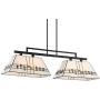 Corvallis Black Large Linear Island Pendant Chandelier 46'' Wide Modern Tiffany Style Art Glass 2-Light Fixture for Kitchen Island Dining Room - Robert Louis Tiffany