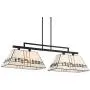 Corvallis Black Large Linear Island Pendant Chandelier 46'' Wide Modern Tiffany Style Art Glass 2-Light Fixture for Kitchen Island Dining Room - Robert Louis Tiffany