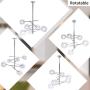 Modern Sputnik Chandelier 6 Lights Chrome,Mid-Century Glass Sphere Chrome Pendant Lighting for Bedroom Kitchen Dining Room by Bewamf (Bulbs Included)