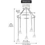 BONLICHT Modern Crystal Glass Chandelier 5 Light Kitchen Island Pendant Lighting Chrome Chandelier Linear Light Fixture Hanging Pendant lamp Contemporary Flush Mount Ceiling Light for Dining Room
