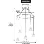 BONLICHT Modern Crystal Glass Chandelier 5 Light Kitchen Island Pendant Lighting Chrome Chandelier Linear Light Fixture Hanging Pendant lamp Contemporary Flush Mount Ceiling Light for Dining Room