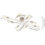 VINLUZ 8 Light Brushed Nickel Sputnik Semi Flush Mount Ceiling Light Modern Metal Art Chandelier Lighting for Living Room Dining Room Kitchen Hallway Cafe Bar
