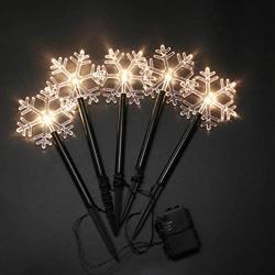 Uonlytech Christmas Snowflake Garden Lights Battery Operated Snowflake Lights Outdoor Waterproof Christmas Decorative Ground Lights Lawn Night Light