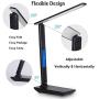 LED Desk Lamp with Wireless Charging, Dimmable, LCD Display,USB Charging Port, Adjustable Color Temperature, Eye Caring Tech Protection,Foldable Reading Light for Bedroom,Office