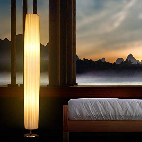 Modern Floor Lamp for Living Room - Albrillo Tripod Floor Lamp White Shade - Tall Standing Lamp for Kids Bedroom Office