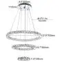 Crystal Chandelier, 27.5'' x 19.6'' x 11.8'' Dining Room Living Room Modern LED Ceiling Pendant Light Contemporary 3 Rings Adjustable Stainless Steel Lighting Fixtures (3r Cool White) Crystal Chandelier, 27.5'' x 19.6'' x 11.8'' Dining Room Living Room Modern LED Ceiling Pendant Light Contemporary 3 Rings Adjustable Stainless Steel Lighting Fixtures (3r Cool White)