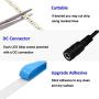 JOYLIT White LED Strip Lights 12V, 16.4ft 300LEDs SMD5050 Non Waterproof Dimmable 0.2ft Cuttable 6000-6500K Daylight LED Tape Light for Room Ceiling Wall Backlight
