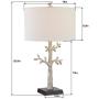 Maxax Table Lamps Set of 2 Nightstand Lamp with Leaf Detailed Body & Oatmeal Fabric Shade for Living Room and Bedroom