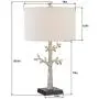 Maxax Table Lamps Set of 2 Nightstand Lamp with Leaf Detailed Body & Oatmeal Fabric Shade for Living Room and Bedroom