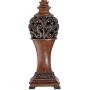 Exeter Traditional Table Lamps Set of 2 Carved Leaf Bronze Wood Rectangular Crimson Red Shade for Living Room Bedroom Bedside Nightstand Office Family - Regency Hill