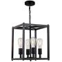 Sivilynus 4 Lights Chandeliers Black Foyer Lighting Farmhouse Pendant Light Fixture Industrial Style Lighting Mid Century Ceiling Light Fixture for Entryway,Hallway and Dining Room Foyer