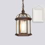 LITFAD Antique Bronze Lantern Ceiling Hanging Light with Clear Glass Shade 1 Bulb 9.5'' L Vintage Outdoor Waterproof Lighting Industrial Pendant Light for Dining Room Restaurant Bar Courtyard