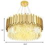 BAYCHEER Crystal Chandelier Round Hanging Lamps 8 Lights Pendant Light Fixture Elegant Ceiling Light Fixture for Dinner Room, Bathroom Bedroom 23.5inch in Brass