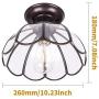 Gaze Vintage Brushed Bronze Semi Flush Mount Ceiling Light(7.08'' H) Copper with Clear Glass Shade Ceiling Lamp for Bedroom, Laundry, Living Room,Foyer,Hallway,Entrance