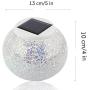 Solar Jar Glass Ball Table Light, Color Changing Solar Powered Crackle Glass Ball Led Garden Lights,Waterproof Led Night Light for Bedroom Yard Patio Halloween Christmas Decor (White Snowflake)