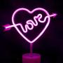 LED Cupids Bow Shape Neon Light Sign Love in Heart Neon Night Lights Pink Neon Letter Sign Marquee Battery USB Operated Table LED Lights for Christmas Birthday Wedding Party Kids Room Living Room