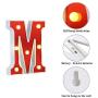 LED Marquee Letter Lights 26 Alphabet Light Up Red Letters Sign Battery Powered Perfect for Night Light Wedding Birthday Party Christmas Lamp Home Bar Decoration(M)