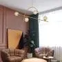Glass Globe Sputnik Chandelier Modern 3 Light Molecule Pendant Lighting,G9 Mid Century Brass Finish Ceiling Lamp for Dining Room Hallway