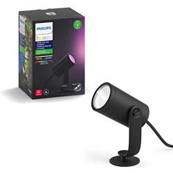 Philips Hue Lily White & Color Outdoor Smart Spot light Extension (Hue Hub & Power Source required), 1 Hue White & Color Smart Spot light + mount kit, Works with Alexa, HomeKit & Google Assistant