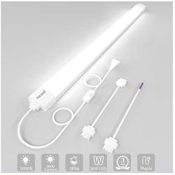 Utility LED Shop Light fixture with Plug, Airand 36W 3600lm Bright White LED Tube Light Ceiling Light for Kitchen, Bedroom, Bathroom, Corded Electric with ON/Off Switch, Linkable, Waterproof IP66, 4FT