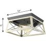 Briarwood Collection Whitewashed Two-Light Farmhouse Flush Mount Ceiling Light