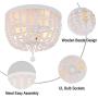 HMVPL 2-Lights Wooden Farmhouse Close to Ceiling Lights, White Wood Pendant Lighting Fixtures Swag Chandeliers Hanging Lamp for Kitchen Island Dining Room Bedroom Foyer Hallway Front Door