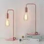 Rose Gold Table Lamp - Edison Bedside Lamps for Reading, Nightstand, Dressers - Small Metal Desk Lamp for Dorm Room, Bedroom Rose Gold Table Lamp - Edison Bedside Lamps for Reading, Nightstand, Dressers - Small Metal Desk Lamp for Dorm Room, Bedroom