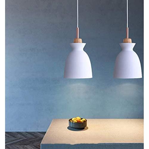 LAKIQ Modern Mini Colorful Pendant Light Nordic Lovely Hanging Ceiling Lighting Kitchen Island Lights for Dining Room Restaurant Bar Living Room (White)