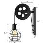 BAYCHEER HL471082 1 Light Wall Sconce Keyed Socket Pulley LED Industrial Wall Sconces Retro Wall Lights Fixture for Indoor Lighting Barn Restaurant in Black Finished