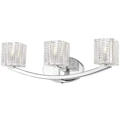 Ken & Ricky Bath Vanity Light Fixture, 3-Light Bathroom Wall Sconce Lighting with Polished Chrome Finish, Hallway Wall Lights for Bathroom Bedroom Living Room