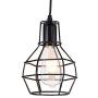 Qamra Iron Art Pendant Lighting, Vintage Industrial Farmhouse Geometry Cage Hanging Ceiling Light Fixtures for Kitchen Island Dining Room Living Room Hallway Bedroom Entryway (Black)
