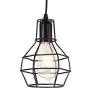 Qamra Iron Art Pendant Lighting, Vintage Industrial Farmhouse Geometry Cage Hanging Ceiling Light Fixtures for Kitchen Island Dining Room Living Room Hallway Bedroom Entryway (Black)