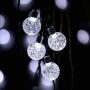 Joomer 2 Pack Globe Solar String Lights, Upgraded 20ft 30 LED Solar Patio Lights, Waterproof & 8 Modes for Patio, Garden, Gazebo, Yard, Outdoors (White)