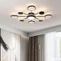 FangYanMei LED Chandelier Modern Acrylic Ceiling Lights Black Metal Lighting, Close to Ceiling Light Nordic Restaurant LED Pendant Lights Lamp Used for Living Room Bedroom Dining Room Lighting