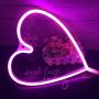 Neon Light,LED Heart Sign Shaped Decor Light,Wall Decor for Valentines Day,Birthday Party,Kids Room, Living Room, Wedding Party Decor (Pink)