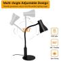 CeSunlight LED Desk Lamp, 3 Lighting Modes and 6 Brightness Levels, 10W Flexible Gooseneck Table Lamp for Living Room and Study, Remote Control with Timing Function, AC Adapter Included (Black)