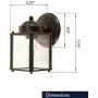 CORAMDEO Outdoor Square Coach Light for Porch, Patio, Deck, Barn, Wet Location, E26 Medium Base Socket, Durable Bronze Finish & Clear Glass
