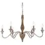 GOMUNIN Vintage Wooden Farmhouse Chandelier Retro Hanging Light Rust Arms Pendant Lighting,for Dining Room Kitchen Living Room,Metal & Wood,6 Lights GOMUNIN Vintage Wooden Farmhouse Chandelier Retro Hanging Light Rust Arms Pendant Lighting,for Dining Room Kitchen Living Room,Metal & Wood,6 Lights