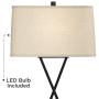 Megan Modern Table Lamps Set of 2 with Hotel Style USB Charging Port LED Bronze Metal Rectangular Fabric Shade for Living Room Bedroom - Franklin Iron Works