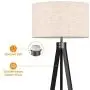 LEPOWER Tripod Floor Lamp, Mid Century Standing Lamp, Wooden Farmhouse Floor Lamp for Living Room, Bedroom and Office, Flaxen Lamp Shade with E26 Lamp Base