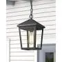 Zeyu Outdoor Pendant Light, Exterior Hanging Light Ceiling Lantern for Hallway Porch, Black Finish with Clear Glass, 20076H