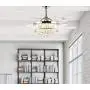 7PM Chrome Crystal Ceiling Fan with Light Modern Retractable Blades Chandelier Fan Remote Control Reverse Fandelier Lighting Fixture for Living Room Bedroom 42 Inch 7PM Chrome Crystal Ceiling Fan with Light Modern Retractable Blades Chandelier Fan Remote Control Reverse Fandelier Lighting Fixture for Living Room Bedroom 42 Inch
