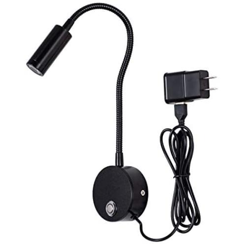 Dimmable Wall Sconces Reading Light, LED Wall-Mounted Reading Lamps Gooseneck Plug in/USB/Wall Mounted Wall Light Sconce Lamp Lighting for Bed Headboard Reading Room, Black(160LM 3W Warm White 3000K) Dimmable Wall Sconces Reading Light, LED Wall-Mounted Reading Lamps Gooseneck Plug in/USB/Wall Mounted Wall Light Sconce Lamp Lighting for Bed Headboard Reading Room, Black(160LM 3W Warm White 3000K)